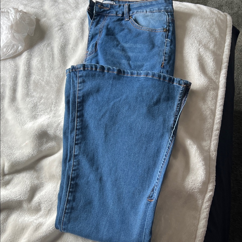BAMBOO Blue Flare & Wide Leg Jeans